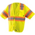 Occunomix Mesh Two-Tone Vest With Zipper Class 3 Hi-Vis Yellow XL,  ECO-IMZ32T-YXL